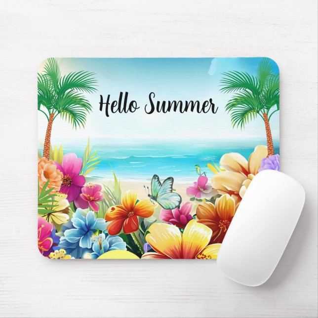 Mousepad Cena de Praia de Verão Divertida (Com mouse)