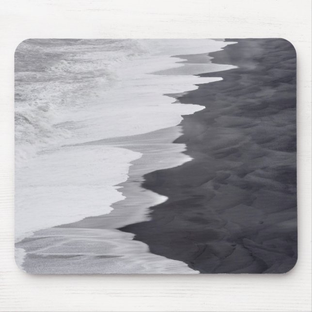Mousepad Cena de praia em preto e branco (Frente)