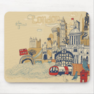 Mousepad Cena do Doodle de Londres