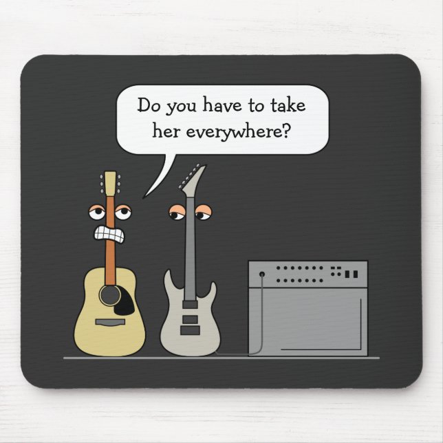 Mousepad Cena dos desenhos animados da roda da guitarra (Frente)