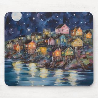 MOUSEPAD CENA NOTURNA DE ALDEIA DE PESCA CANADENSE