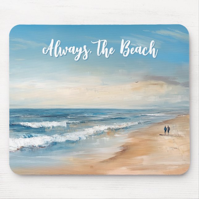 Mousepad Cena Personalizada de Férias de Praia do Oceano (Frente)