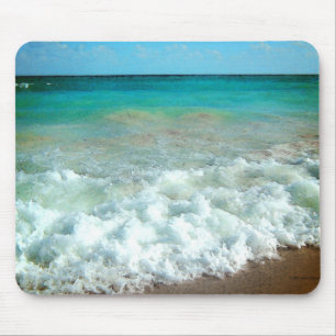Mousepad Cena vibrante da aguarela da praia