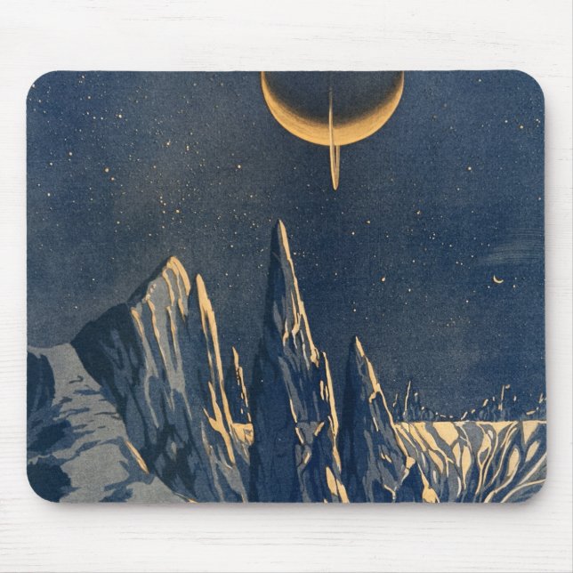 Mousepad Cenário americano científico da lua das montanhas (Frente)