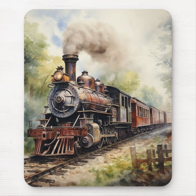 Mousepad Cenário de paisagem com um trem vitoriano (Frente)