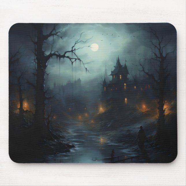 Mousepad Cenário de Terror de Fantasia Sombria (Frente)