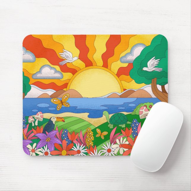 Mousepad Cenário Retro Legal (Com mouse)