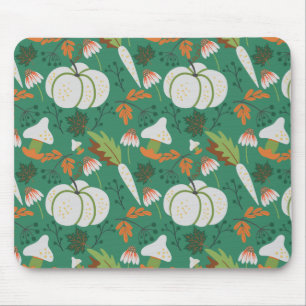 Mousepad Cenouras e cogumelos sem costura sob a forma de pu