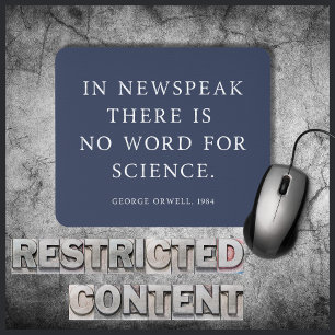 Mousepad Censura da Ciência Frase Livre de Orwell