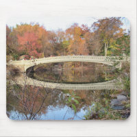Central Park em Reflexões do outono e Ponte do Arc