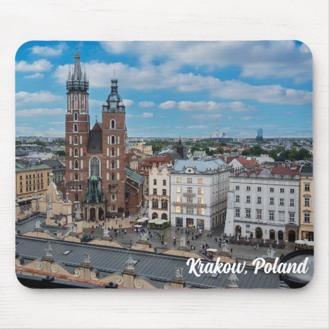Mousepad Centro da cidade de Cracóvia a partir de cima em P (Frente)
