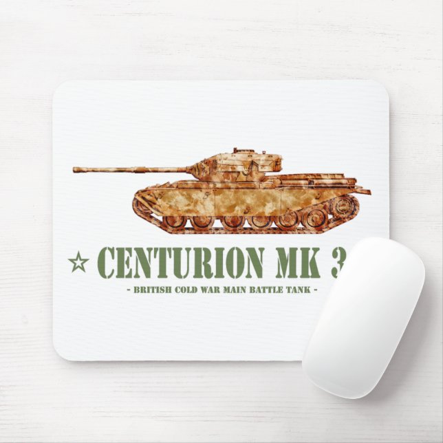 Mousepad Centurion MK 3 Tanque britânico MBT da Guerra Fria (Com mouse)