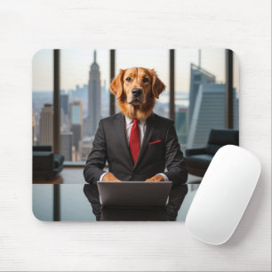 Mousepad CEO do ouro Retriever em um escritório moderno