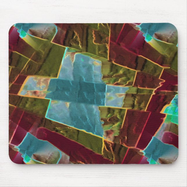 Mousepad Cera esculpida castanha e azul com aspecto esculpi (Frente)