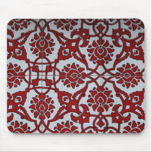 Mousepad Cerâmica Floral Vermelha Turca