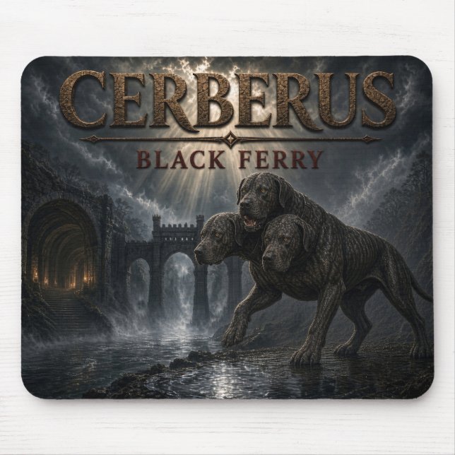 Mousepad Cérbero Black Ferry Dark Realism (Frente)