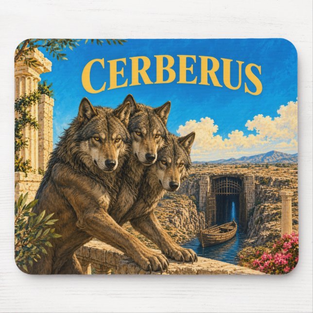 Mousepad Cérbero, Monstro de Fantasia Gótica (Frente)