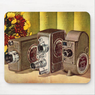Mousepad cerca de 1950 de câmeras de cinema caseiras