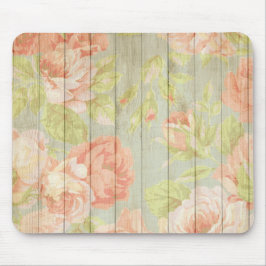 Mousepad Cerca do País Padrão Peach Rose