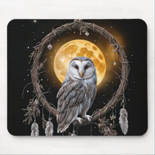 Mousepad Cercador de Sonhos Boho Coruja com Lua Mística