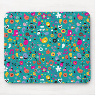 Mousepad cerceta do teste padrão dos desenhos animados do