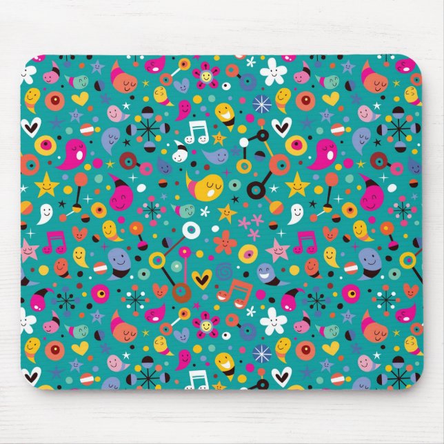 Mousepad cerceta do teste padrão dos desenhos animados do (Frente)