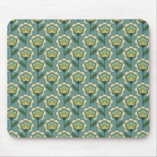 Mousepad Cerceta & teste padrão floral do amarelo