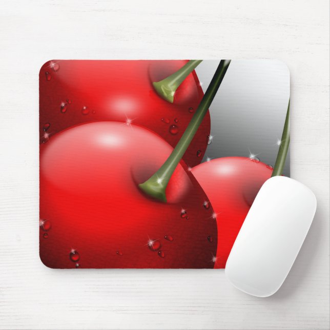 Mousepad Cerejas com gotas de areia (Com mouse)