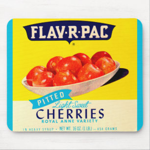 Mousepad Cerejas de 1930s da Flav-R-Pac de pelagem