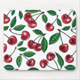 Mousepad Cerejas vermelhas em branco