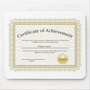 Mousepad Certificado com selo dourado