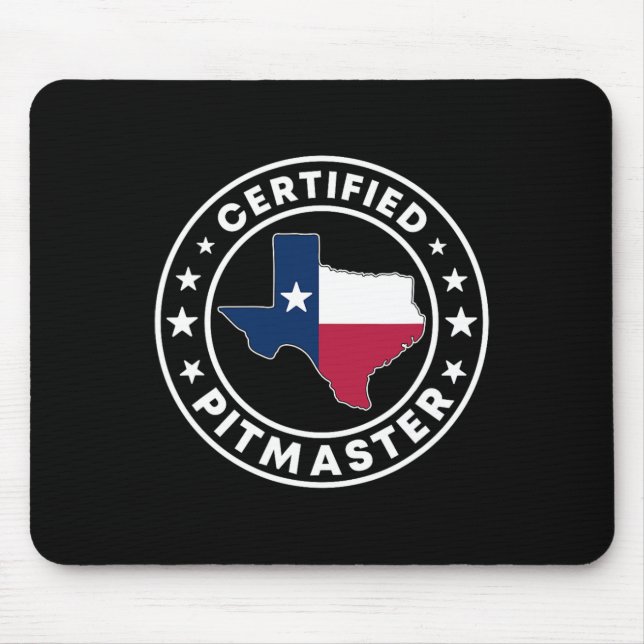 Mousepad Certified Pitmaster Texan Bbq Grilling Texas Byrbe (Frente)