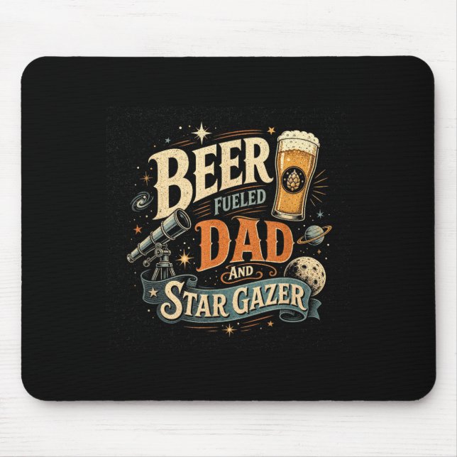 Mousepad Cerveja de contemplação das estrelas pai dia dos p (Frente)