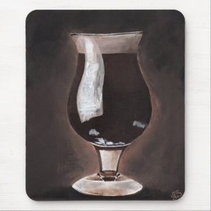 Mousepad Cerveja Escura em Vidro de Tulipa Pintura de Escur