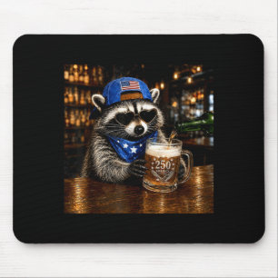 Mousepad Cerveja guaxinim engraçado western aniversário 4 d
