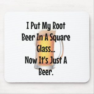 Mousepad Cerveja-Raiz num Vidro Quadrado... Agora é apenas