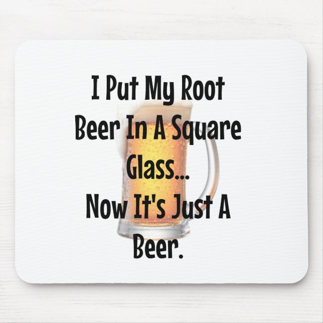 Mousepad Cerveja-Raiz num Vidro Quadrado... Agora é apenas  (Frente)