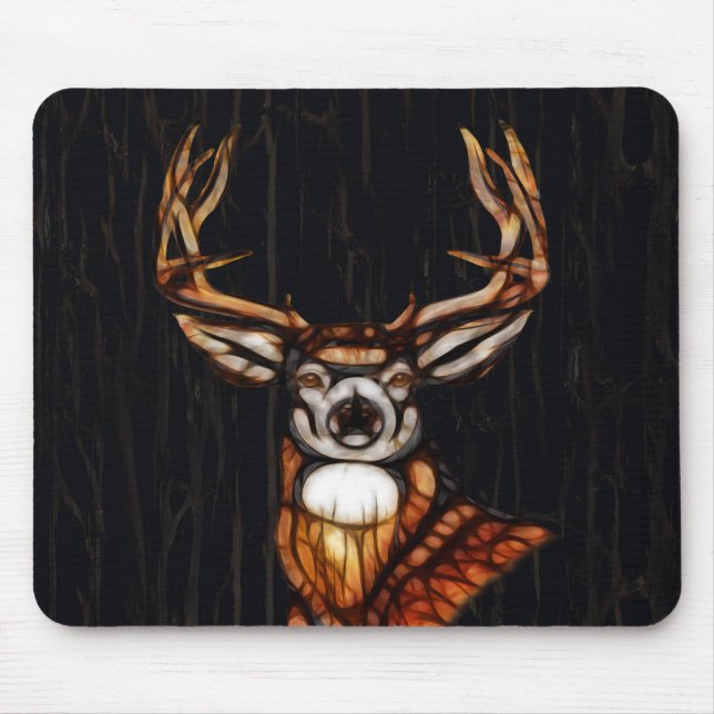Mousepad Cervo de Madeira Rústico Personalizado País (Frente)