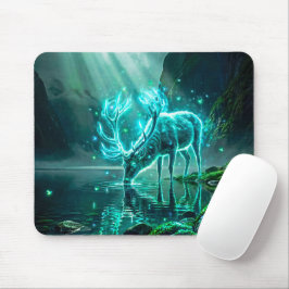 Mousepad Cervo Espiritual Místico Neon Brilhante Fantasia S