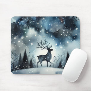 Mousepad Cervo Noturno Invernal Estrelado