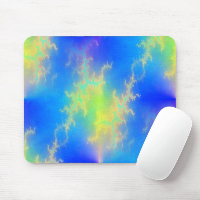 Mousepad Céu Azul e Ouros de Relâmpagos Amarelos (Com mouse)