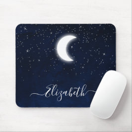 Mousepad Céu de Aquarela Lua Celestial Estrelas 