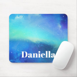Mousepad Céu Holográfico Azul Escuro com Nome Personalizado