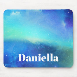 Mousepad Céu Holográfico Azul Escuro com Nome Personalizado
