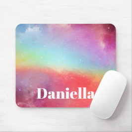 Mousepad Céu Holográfico Colorido Escuro com Nome Personali