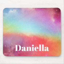 Mousepad Céu Holográfico Colorido Escuro com Nome Personali