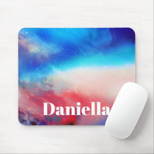 Mousepad Céu Holográfico Colorido Escuro com Nome Personali