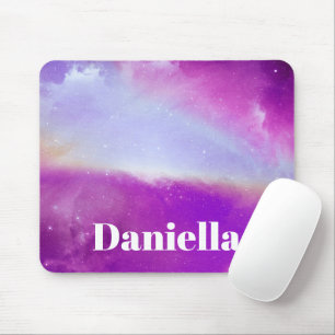 Mousepad Céu Holográfico Roxo Escuro com Nome Personalizado