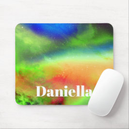 Mousepad Céu Holográfico Verde Escuro com Nome Personalizad