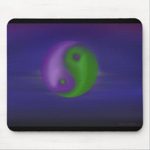 Mousepad Céu roxo e verde ying e de yang